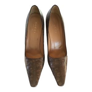 Gucci snake skin heels 7/5